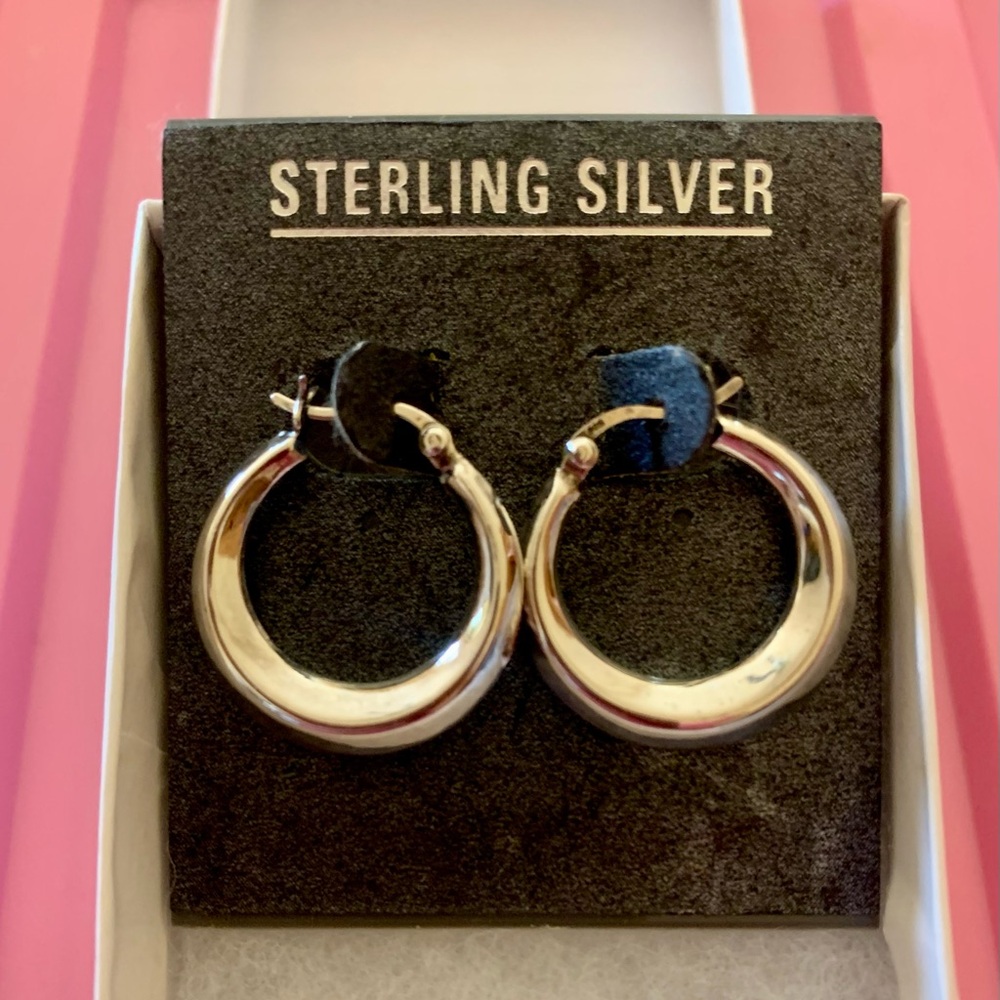 New! Sterling Silver Hoop Earrings